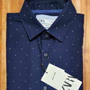 Zara Men's Easy Care Long Sleeve Button Down, Size M